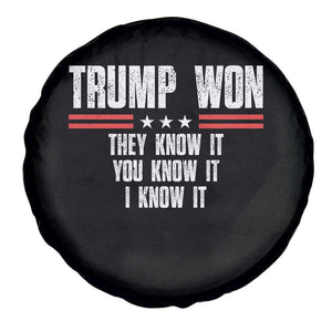 Trump Won 2024 Spare Tire Cover They Know It I Know It You Know It TS09 Print Your Wear