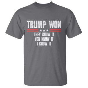 Trump Won 2024 T Shirt They Know It I Know It You Know It TS09 Charcoal Print Your Wear