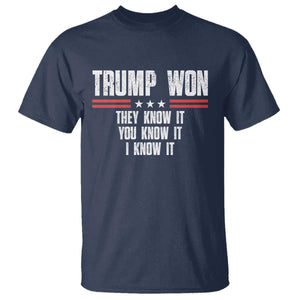 Trump Won 2024 T Shirt They Know It I Know It You Know It TS09 Navy Print Your Wear