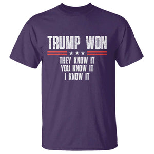 Trump Won 2024 T Shirt They Know It I Know It You Know It TS09 Purple Print Your Wear