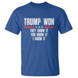 Trump Won 2024 T Shirt They Know It I Know It You Know It TS09 Royal Blue Print Your Wear