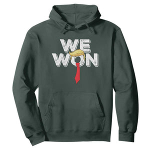 Funny Trump Won 2024 Hoodie 47th President American Patriotic TS09 Dark Forest Green Print Your Wear