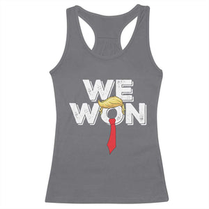 Funny Trump Won 2024 Racerback Tank Top 47th President American Patriotic TS09 Charcoal Print Your Wear