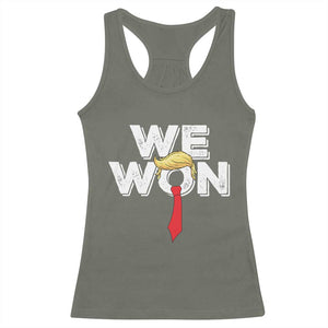 Funny Trump Won 2024 Racerback Tank Top 47th President American Patriotic TS09 Military Green Print Your Wear