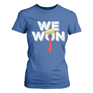 Funny Trump Won 2024 T Shirt For Women 47th President American Patriotic TS09 Royal Blue Print Your Wear