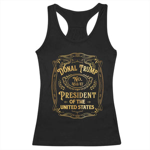 Trump 2024 Racerback Tank Top Old No.45 47 US President Whiskey TS09 Black Print Your Wear