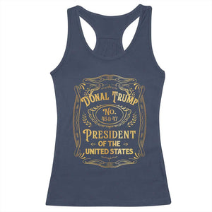 Trump 2024 Racerback Tank Top Old No.45 47 US President Whiskey TS09 Navy Print Your Wear