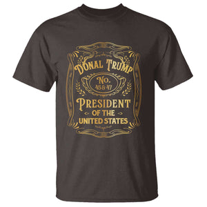 Trump 2024 T Shirt Old No.45 47 US President Whiskey TS09 Dark Chocolate Print Your Wear