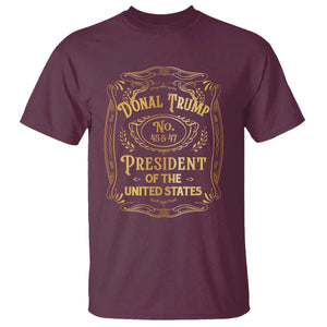 Trump 2024 T Shirt Old No.45 47 US President Whiskey TS09 Maroon Print Your Wear