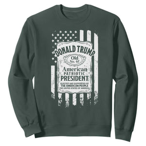 Trump 2024 Sweatshirt Old No.47 American Patriotic President TS09 Dark Forest Green Print Your Wear
