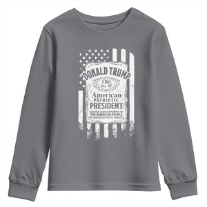 Trump 2024 Youth Sweatshirt Old No.47 American Patriotic President TS09 Charcoal Print Your Wear