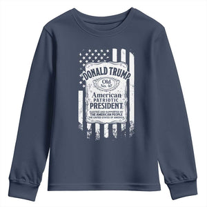 Trump 2024 Youth Sweatshirt Old No.47 American Patriotic President TS09 Navy Print Your Wear