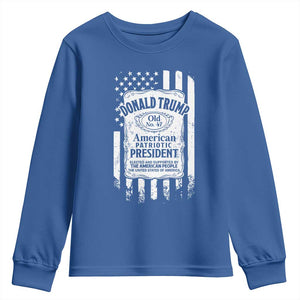 Trump 2024 Youth Sweatshirt Old No.47 American Patriotic President TS09 Royal Blue Print Your Wear