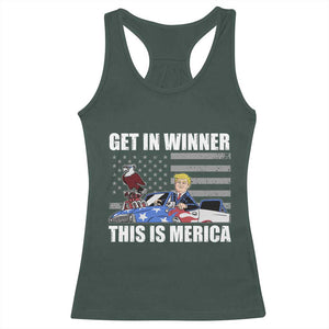 Funny Trump Won 2024 Racerback Tank Top Get In Winner This Is Merica TS09 Dark Forest Green Print Your Wear