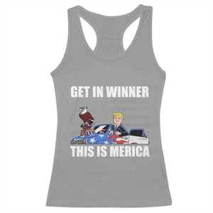 Funny Trump Won 2024 Racerback Tank Top Get In Winner This Is Merica TS09 Sport Gray Print Your Wear