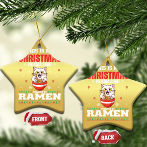Christmas Kawaii Cat Ramen Christmas Ornament Powered By Ramen Japanese Noodle Anime Manga TS09 Star Gold Print Your Wear