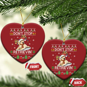 Xmas Golden Retriever Christmas Ornament Don't Stop Retrievin Cute Reindeer Dog TS09 Heart Red Print Your Wear