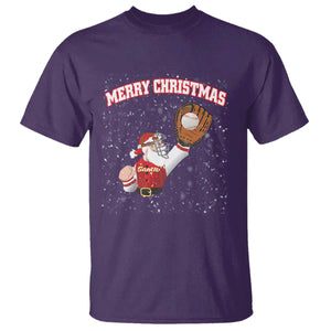 Christmas Baseball T Shirt Funny Santa Playing Baseball Merry Christmas TS09 Purple Print Your Wear
