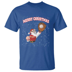 Christmas Baseball T Shirt Funny Santa Playing Baseball Merry Christmas TS09 Royal Blue Print Your Wear