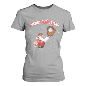 Christmas Baseball T Shirt For Women Funny Santa Playing Baseball Merry Christmas TS09 Sport Gray Print Your Wear