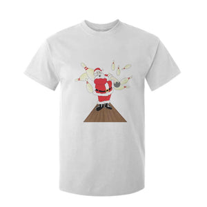 Christmas Bowling T Shirt For Kid Funny Santa Playing Bowling Merry Christmas TS09 White Print Your Wear