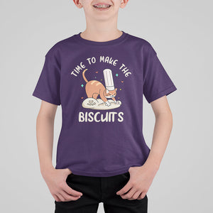 Cute Kitty Time To Make The Biscuits Cat Lover T Shirt For Kid TS09 Purple Printyourwear