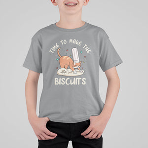 Cute Kitty Time To Make The Biscuits Cat Lover T Shirt For Kid TS09 Sport Gray Printyourwear