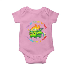 Funny Xmas Dumpster Fire Baby Onesie This Little Light Of Mine Unicorn Rainbow TS09 Light Pink Print Your Wear