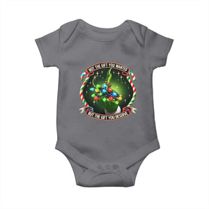 Funny Xmas Baby Onesie Not The Gift You Wanted But The Gift You Deserve TS09 Charcoal Print Your Wear
