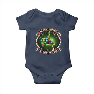 Funny Xmas Baby Onesie Not The Gift You Wanted But The Gift You Deserve TS09 Navy Print Your Wear
