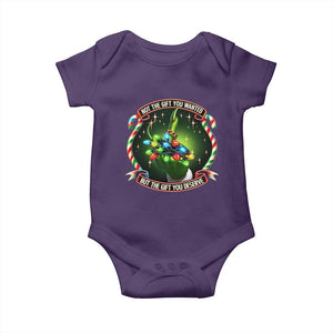 Funny Xmas Baby Onesie Not The Gift You Wanted But The Gift You Deserve TS09 Purple Print Your Wear