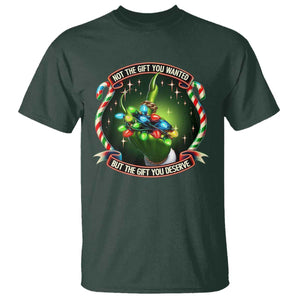 Funny Xmas T Shirt Not The Gift You Wanted But The Gift You Deserve TS09 Dark Forest Green Print Your Wear