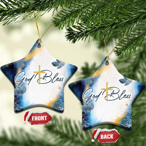 God Bless Christian Christmas Ornament TS09 Star Blue Print Your Wear