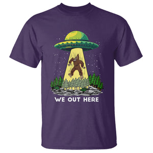 Funny Bigfoot And UFO We Out Here Sasquatch T Shirt TS09 Purple Printyourwear