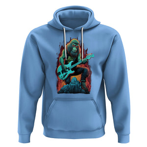 Rocking On Bigfoot Sasquatch Loves Rock And Roll Hoodie TS09 Carolina Blue Printyourwear