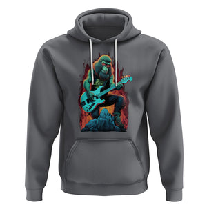 Rocking On Bigfoot Sasquatch Loves Rock And Roll Hoodie TS09 Charcoal Printyourwear