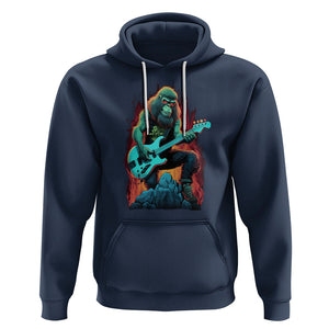 Rocking On Bigfoot Sasquatch Loves Rock And Roll Hoodie TS09 Navy Printyourwear
