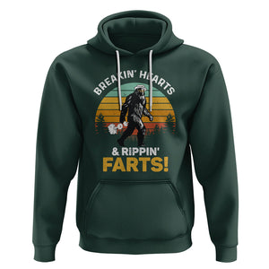 Funny Bigfoot Hoodie Breakin Hearts & Rippin Farts! Sasquatch TS09 Dark Forest Green Printyourwear