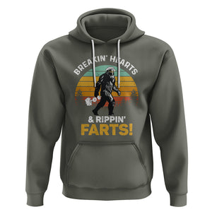 Funny Bigfoot Hoodie Breakin Hearts & Rippin Farts! Sasquatch TS09 Military Green Printyourwear