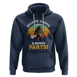 Funny Bigfoot Hoodie Breakin Hearts & Rippin Farts! Sasquatch TS09 Navy Printyourwear
