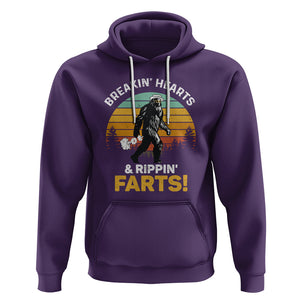 Funny Bigfoot Hoodie Breakin Hearts & Rippin Farts! Sasquatch TS09 Purple Printyourwear