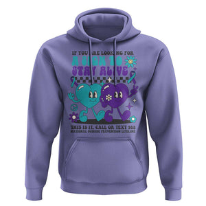 Suicide Prevention Call Or Text 988 Hoodie If You Are Looking For A Sign To Stay Groovy TS09 Violet Print Your Wear