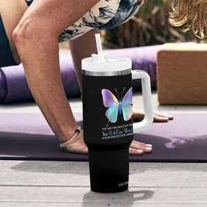 Suicide Prevention Tumbler With Handle You Are The Greatest Project You Will Ever Work On Butterfly TS09 Print Your Wear
