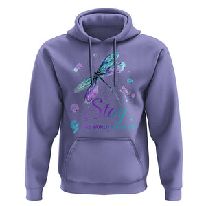 Suicide Prevention Stay Hoodie This World Needs You Semicolon Dragonflies TS09 Violet Print Your Wear