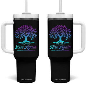 Suicide Prevention Rise Again Tumbler With Handle TS09 One Size: 40 oz Black Print Your Wear