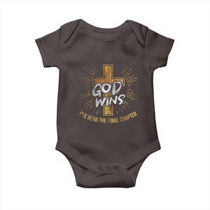 Funny Christian Baby Onesie I've Read the Final Chapter God Wins TS09 Dark Chocolate Print Your Wear