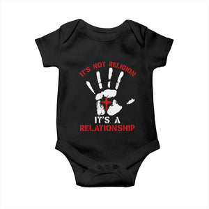 Christian Baby Onesie It's Not Religion It's A Relationship TS09 Black Print Your Wear