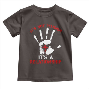 Christian Baby Shirt It's Not Religion It's A Relationship TS09 Dark Chocolate Print Your Wear