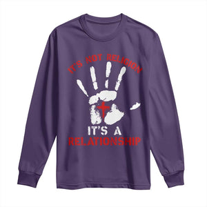 Christian Long Sleeve Shirt It's Not Religion It's A Relationship TS09 Purple Print Your Wear