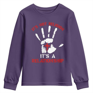 Christian Youth Sweatshirt It's Not Religion It's A Relationship TS09 Purple Print Your Wear
